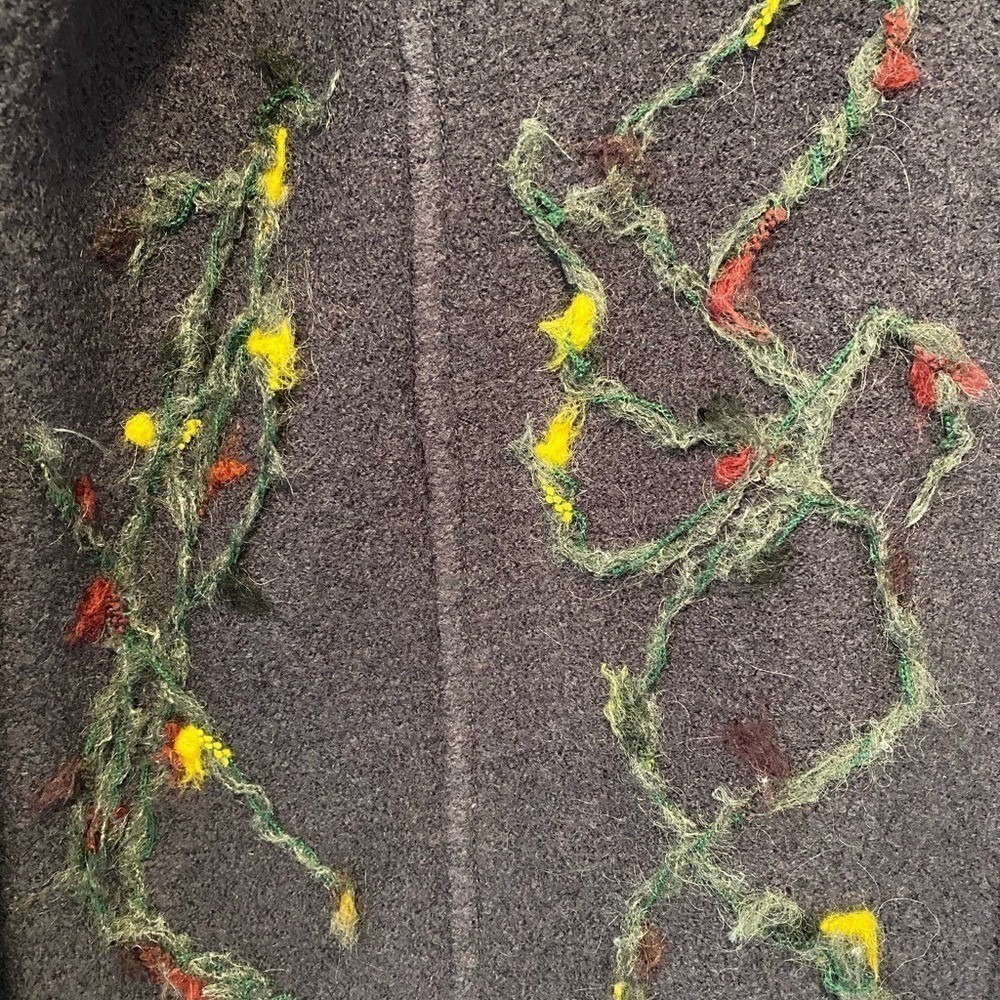 Vintage A. Giannetti Gray Zip Embroidered Sweater Blazer - Picture 10 of 10